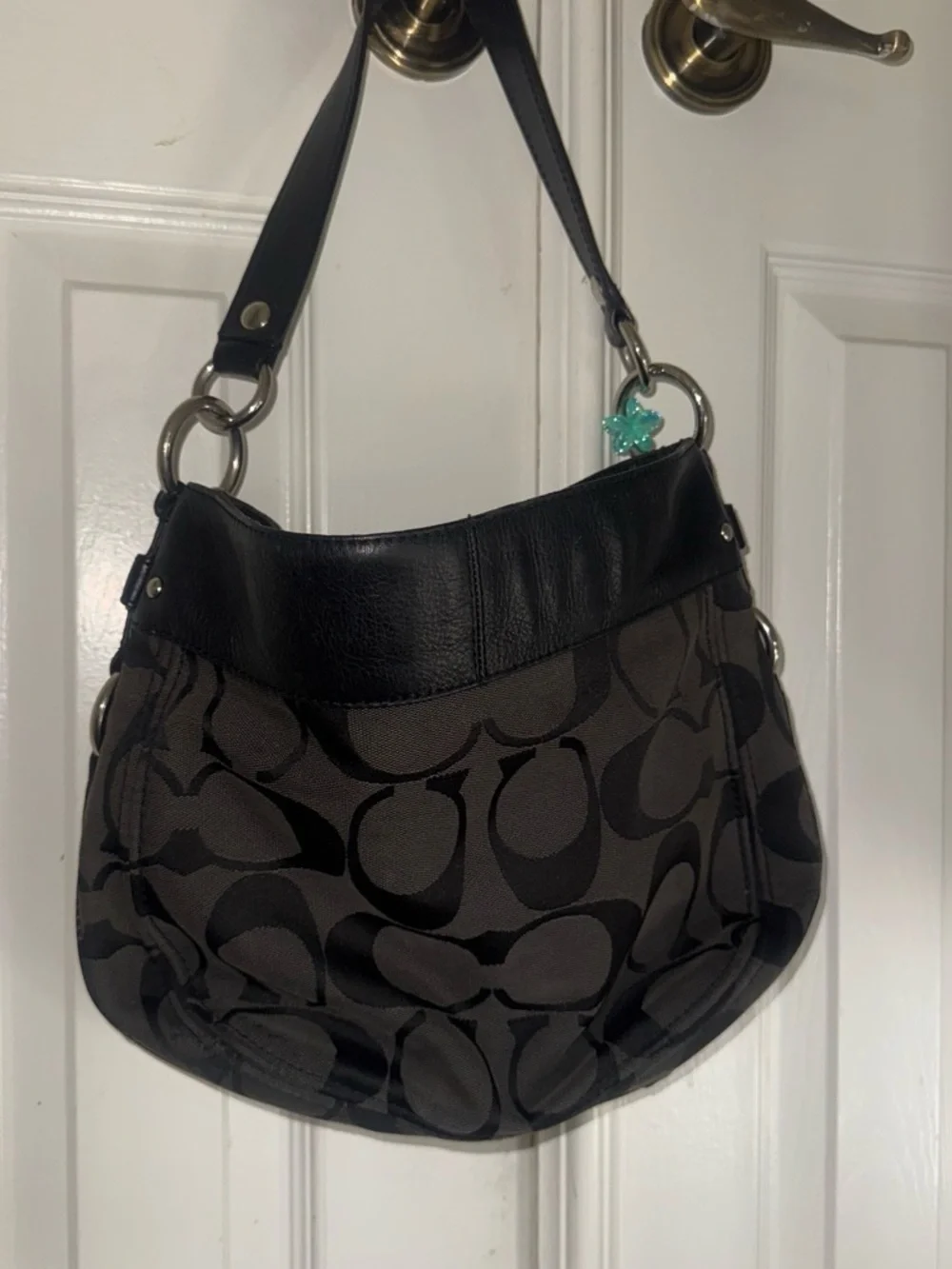 Sold: Coach Black & Brown Signature Hobo Bag